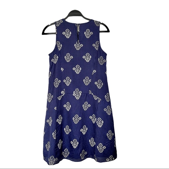 Madewell Silk/Cotton Blue/Purple Flowerstamp Sheath Dress Size XS - Picture 5 of 9